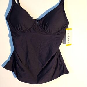 Anne Cole Black Tankini Top‎ M
